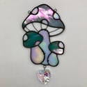 Teal Iridescent Mushie Trio Suncatcher 