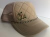 Tan Quilted Trucker with Crystal Frog