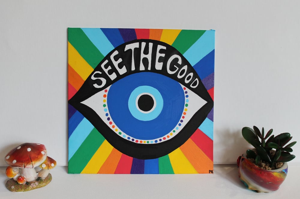 "See The Good" 7x7 painting