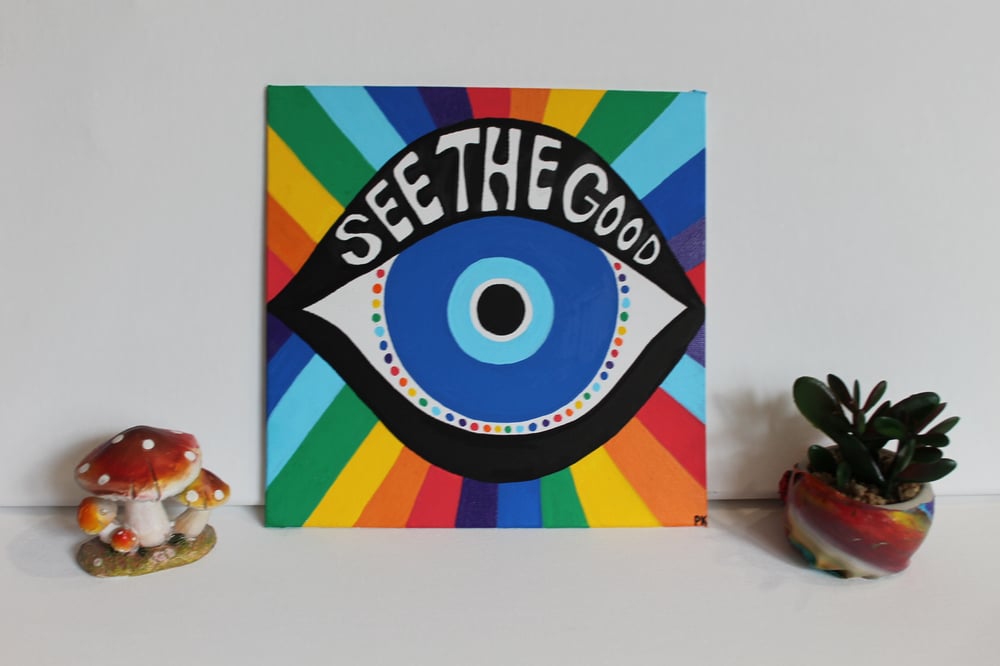 "See The Good" 7x7 painting