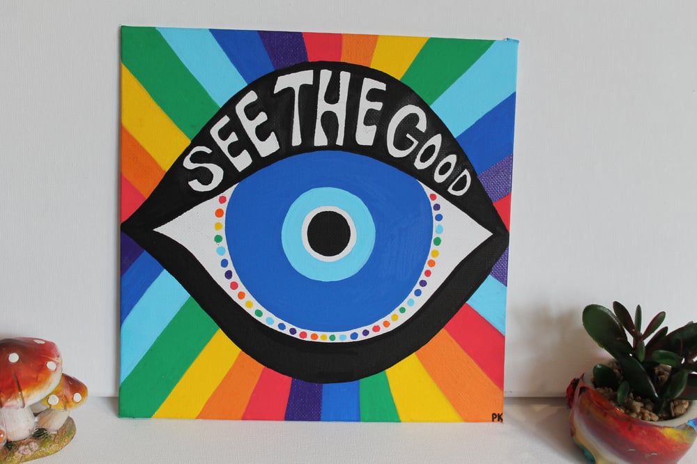"See The Good" 7x7 painting
