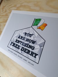 Image 1 of Free Derry Corner Low Poly A3 Print