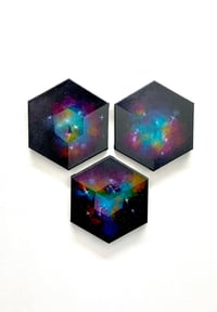 Image 1 of Miniture Imagined Nebula Triptych 