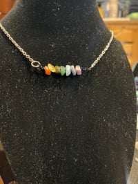 Image 1 of Chakra Chip Stone Necklace