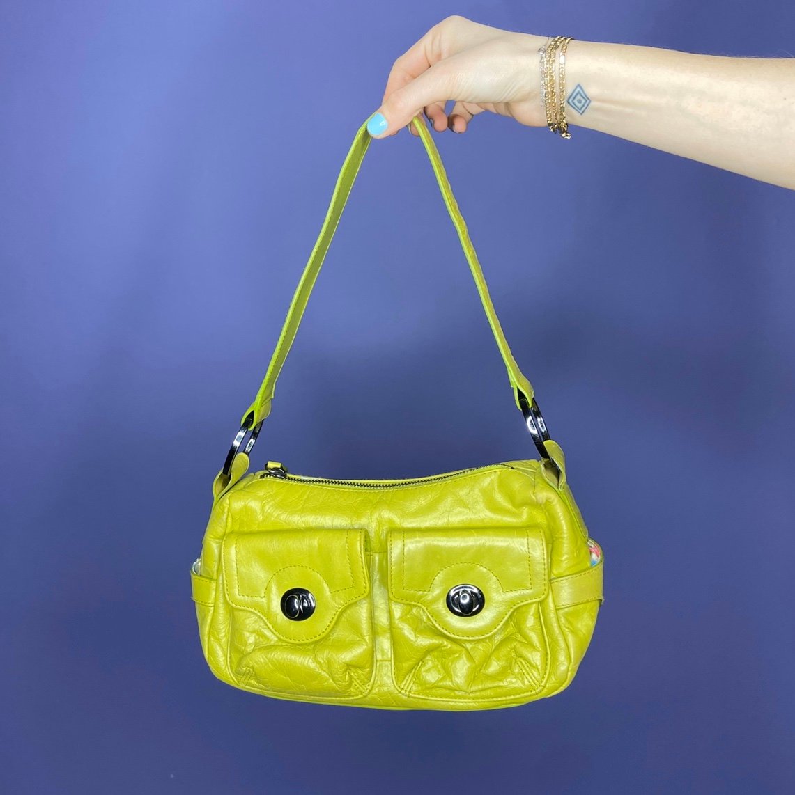 Lime green mini shoulder bag