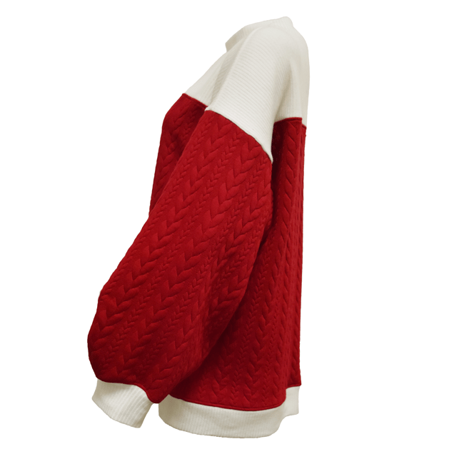 Cocoon Sweater - Crimson x Lunar White