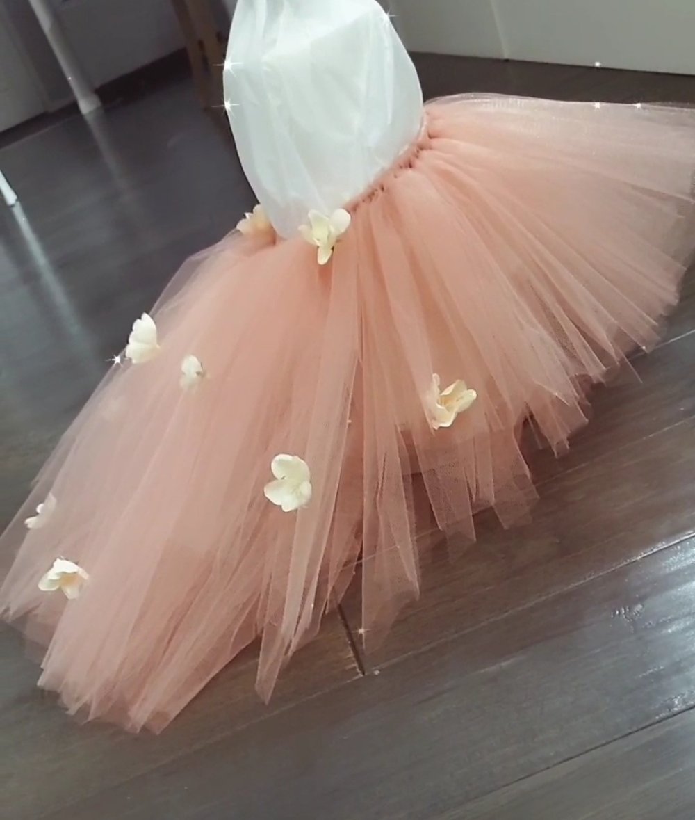 Image of Floral train high-low tutu