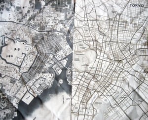 Image of tokyo or edo map on cloth