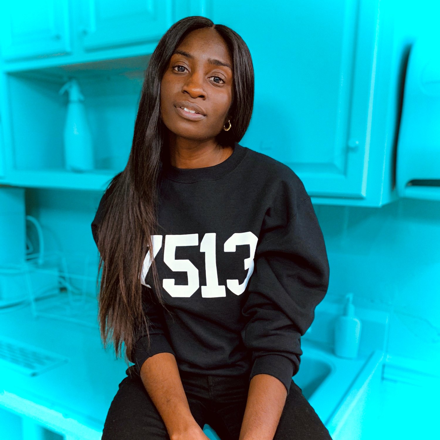 Image of Black “7513” Champion Crewneck (RETRO)