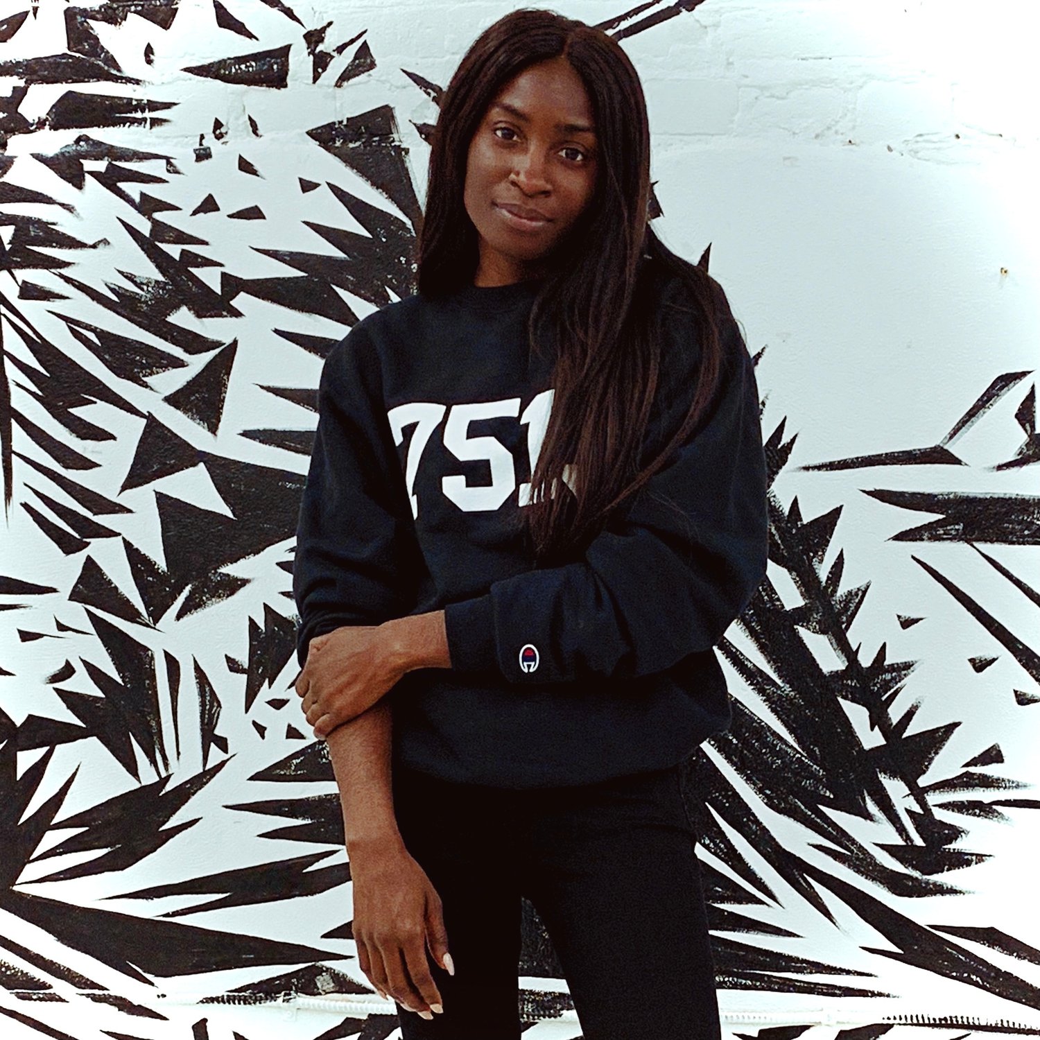 Image of Black “7513” Champion Crewneck (RETRO)