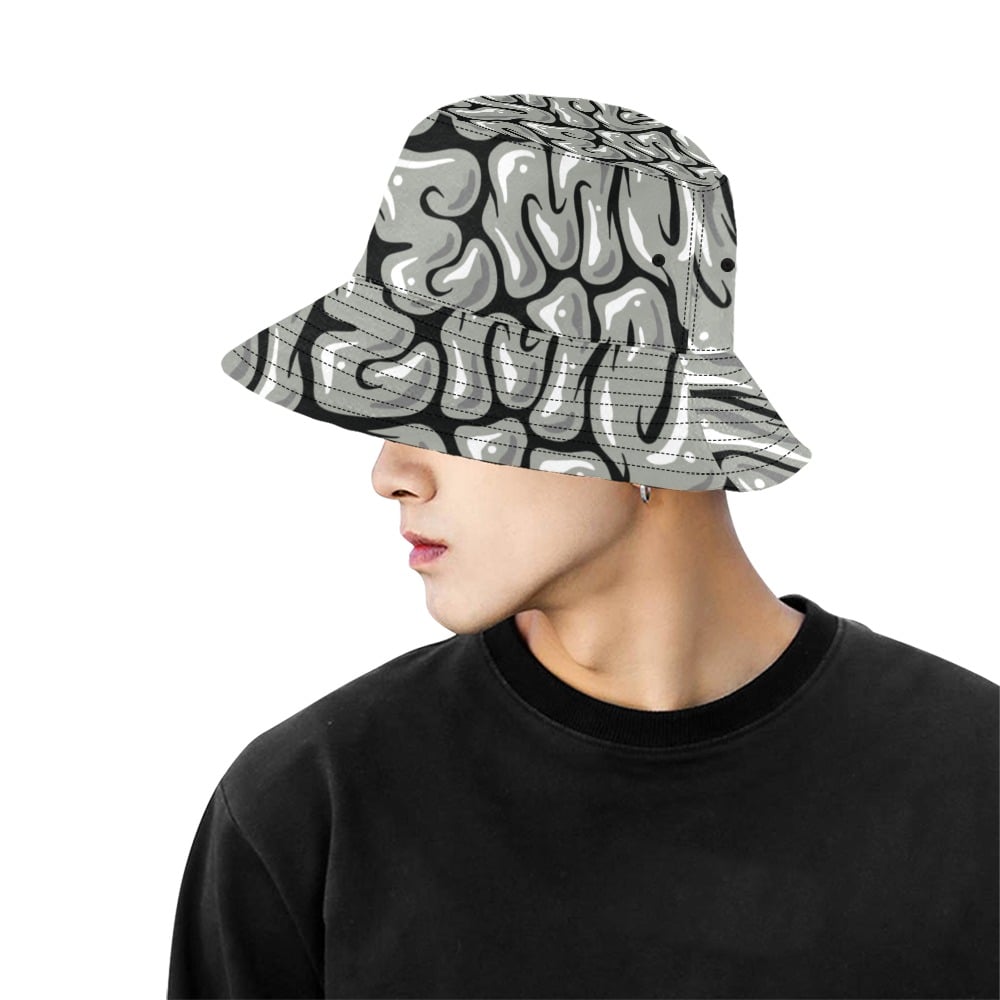 Image of Hustle Memory Grey/Black Bucket hat
