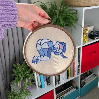 Image of Cheeky Gal Stained Glass Embroidery