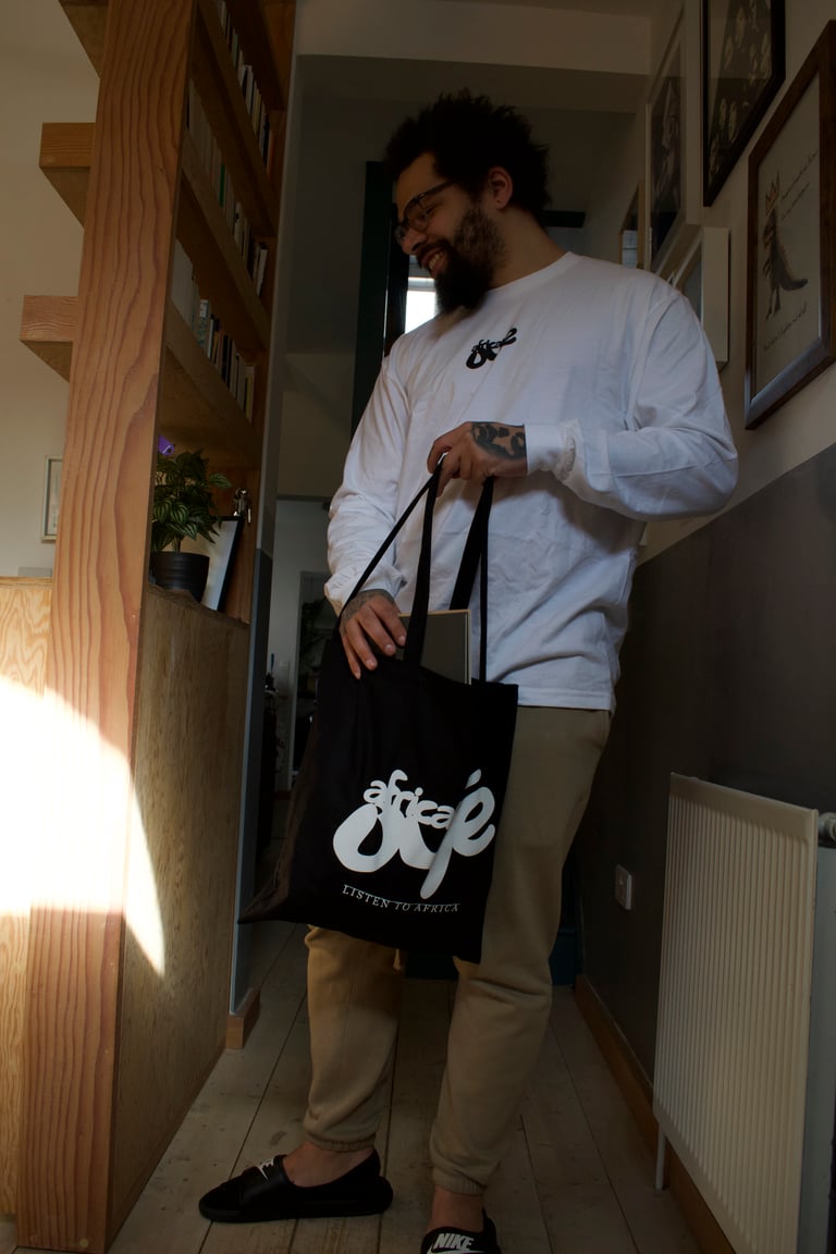 Black Tote Bag - Type Logo Image 3