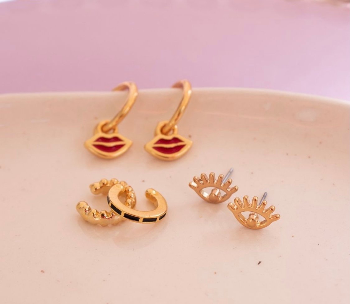 Image of Kiss Me Earrings and Ear Cuffs