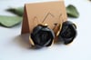 Black porcelain flower earrings