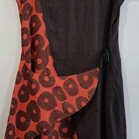 Image 1 of asymmetrical espresso linen dress/tunic