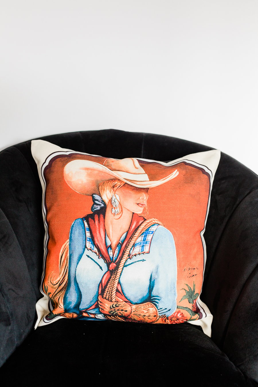 Image of 'Dolly' the Cowgirl Cushion Cover 