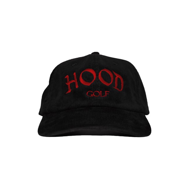 'Tiger Red' Classic Logo Black Corduroy Hat