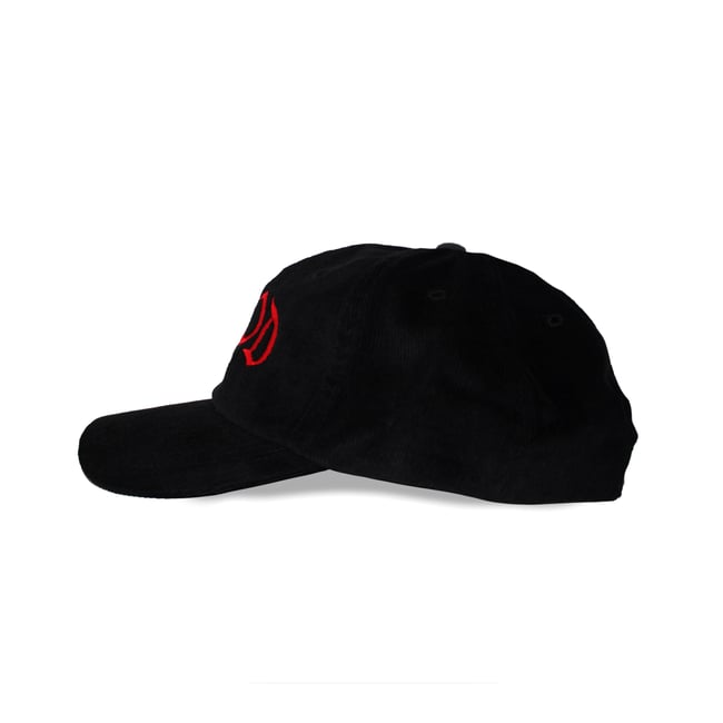 'Tiger Red' Classic Logo Black Corduroy Hat