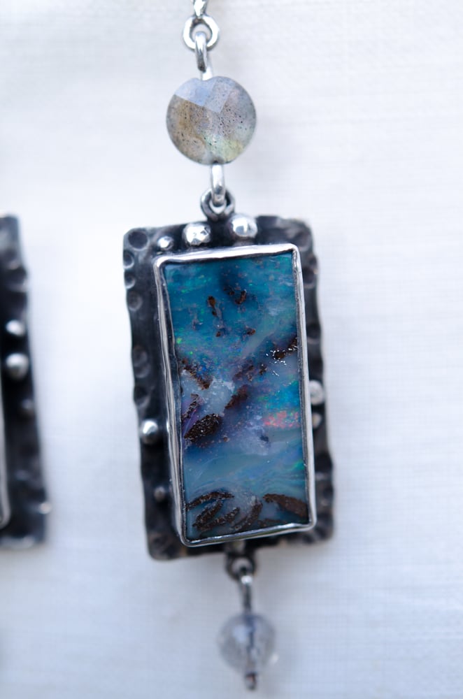 Image of australian boulder opal earrings