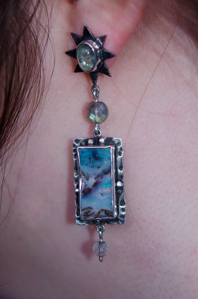 Image of australian boulder opal earrings