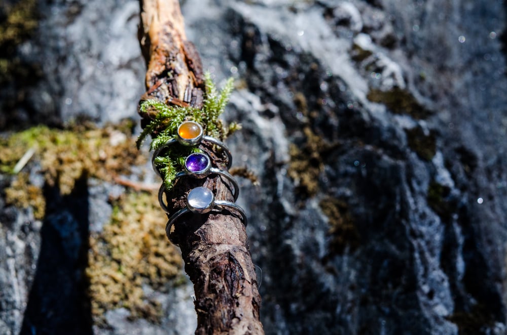 Image of stackable birthstone rings