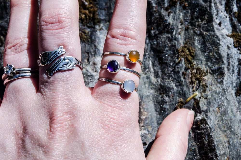 Image of stackable birthstone rings