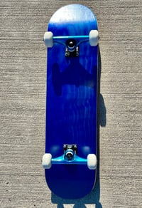 Image 2 of Blue Stained Complete Skateboard w/ Metallic BlueTrucks