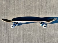 Image 5 of Blue Stained Complete Skateboard w/ Metallic BlueTrucks