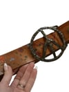 late 60s tooled leather PEACE belt