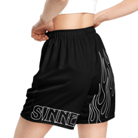 Image 3 of Flame Die mesh shorts