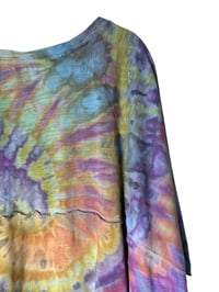 Image 10 of ♻️ UPCYCLED Free Size Knit Oversized Top in Summer Spiral Ice Dye
