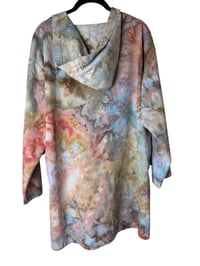 Image 8 of ♻️ UPCYCLED XL 100% Hooded Cotton Open Jacket in Sedona Ice Dye