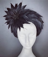 "Dimity" Black feathered crown