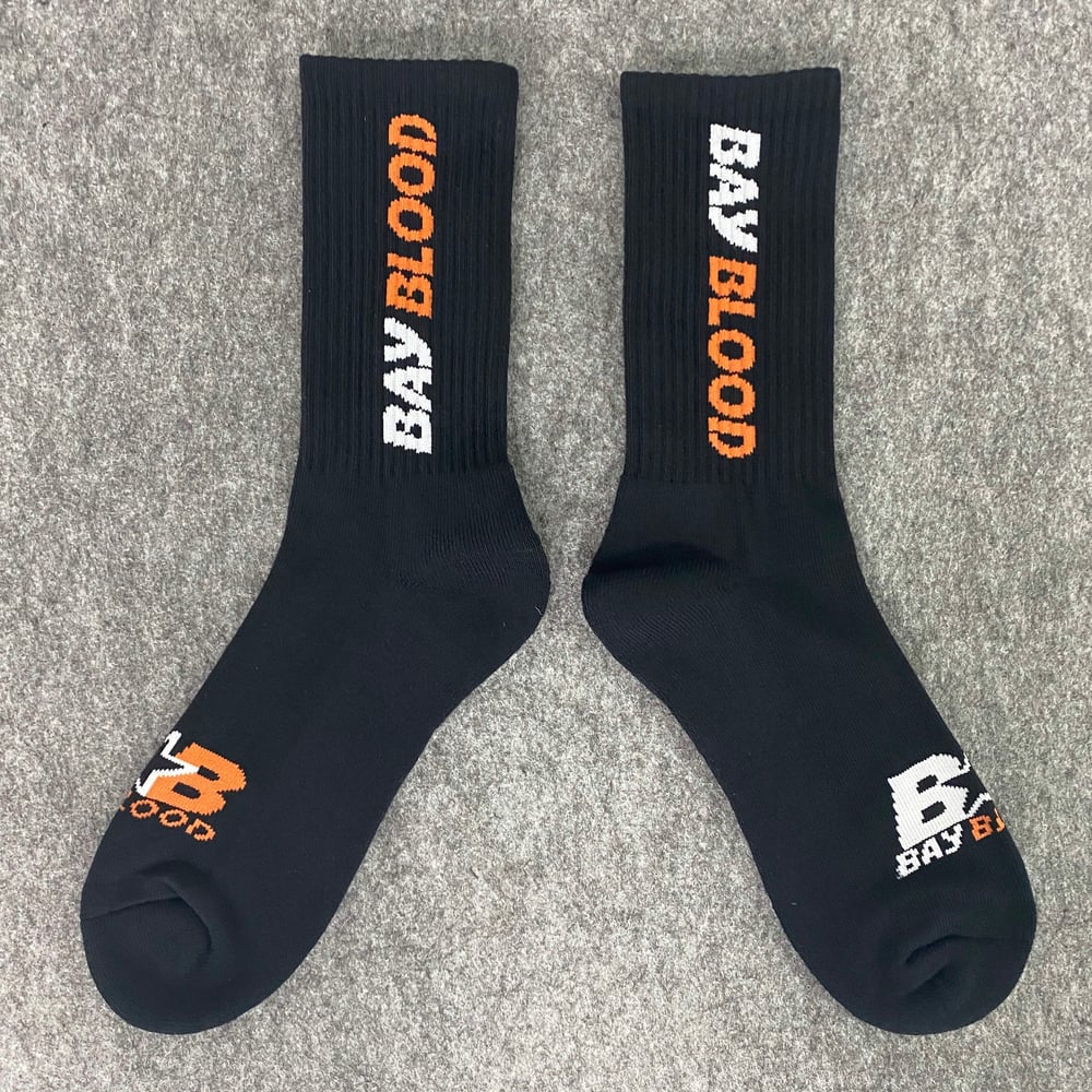 Image of Bay Blood All Star Socks (black/orange)
