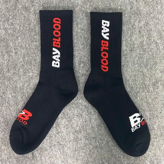 Image of Bay Blood All Star Socks (black/red)