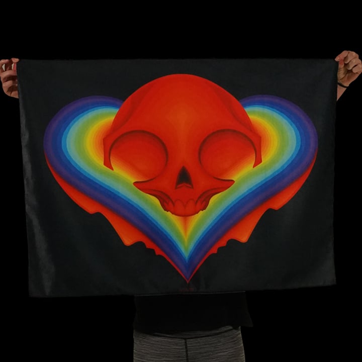 Rainbow Heart Tapestry