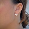 Silver Bumble Bee Studs