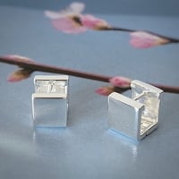Image 1 of Silver Cube Earrings