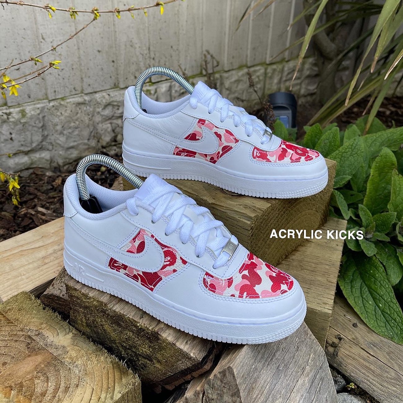Nike AF1 - Red Camo Bape | Acrylic Kicks