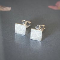 Image 1 of Silver Small Square Studs