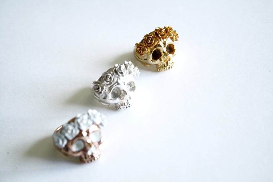 Image of  Bague Memento Mori Fleurs 