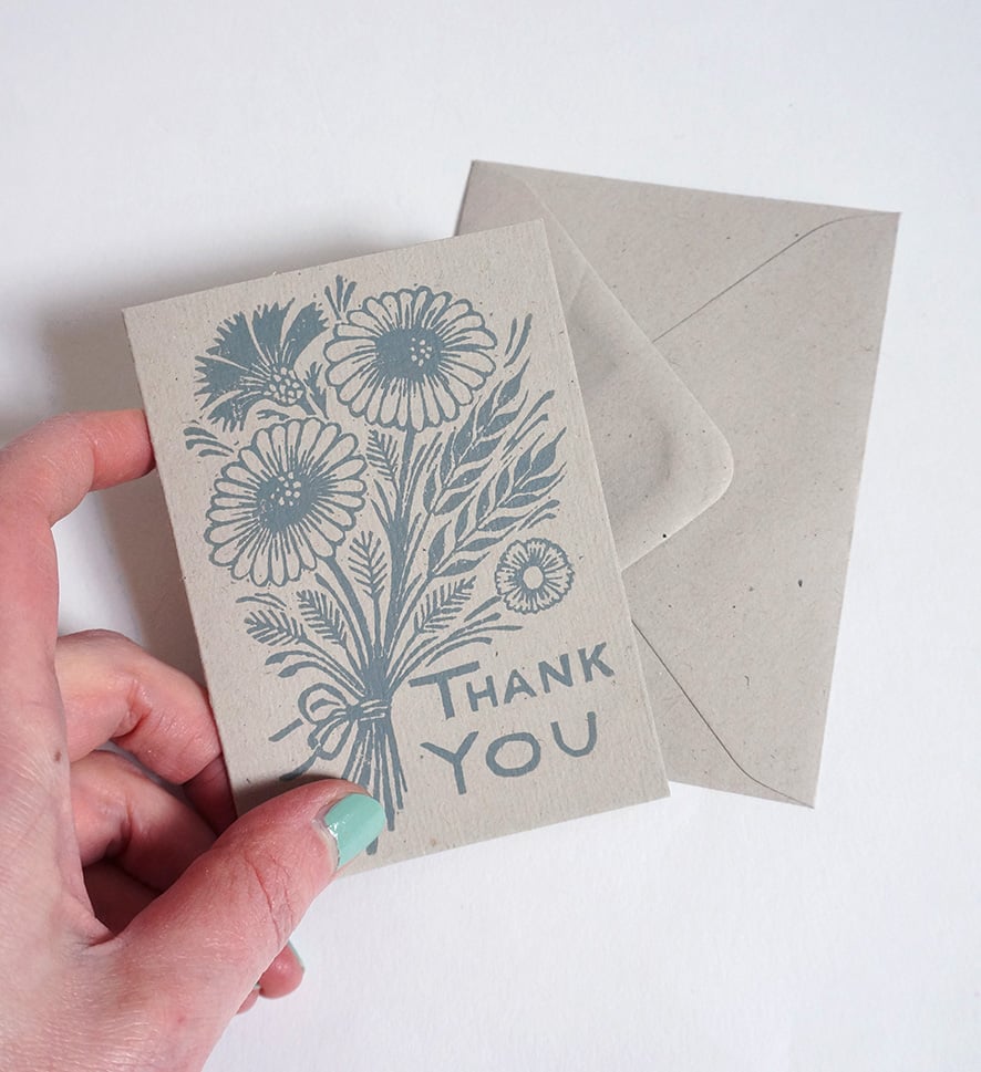 Image of 'Thank You' Greetings Cards - Hand Printed