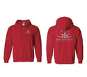 Zip Up Hoodie w/ Silver Logo Front/Back 