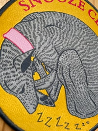 Image 2 of “snooze club” fabric patch in sunflower yellow 