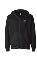 Zip Up Hoodie w/ Silver Logo Front/Back 