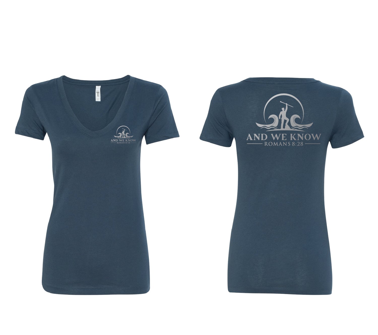 Women's V-neck with Silver logo -5 Colors | Right To Print