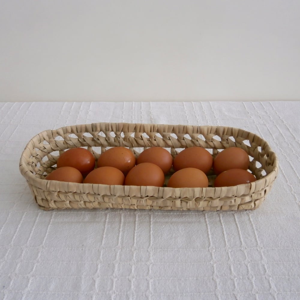 Image of LONG OPEN WEAVE OVAL TRAY
