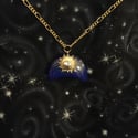 Lapis Lazuli Moon with Sun Protective Eye Pendant