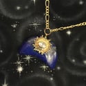 Lapis Lazuli Moon with Sun Protective Eye Pendant
